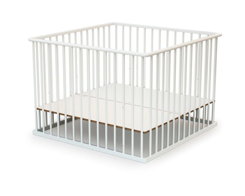 Parc bébé en bois blanc 100 x 100 cm cubo (Webaby) - Image 2