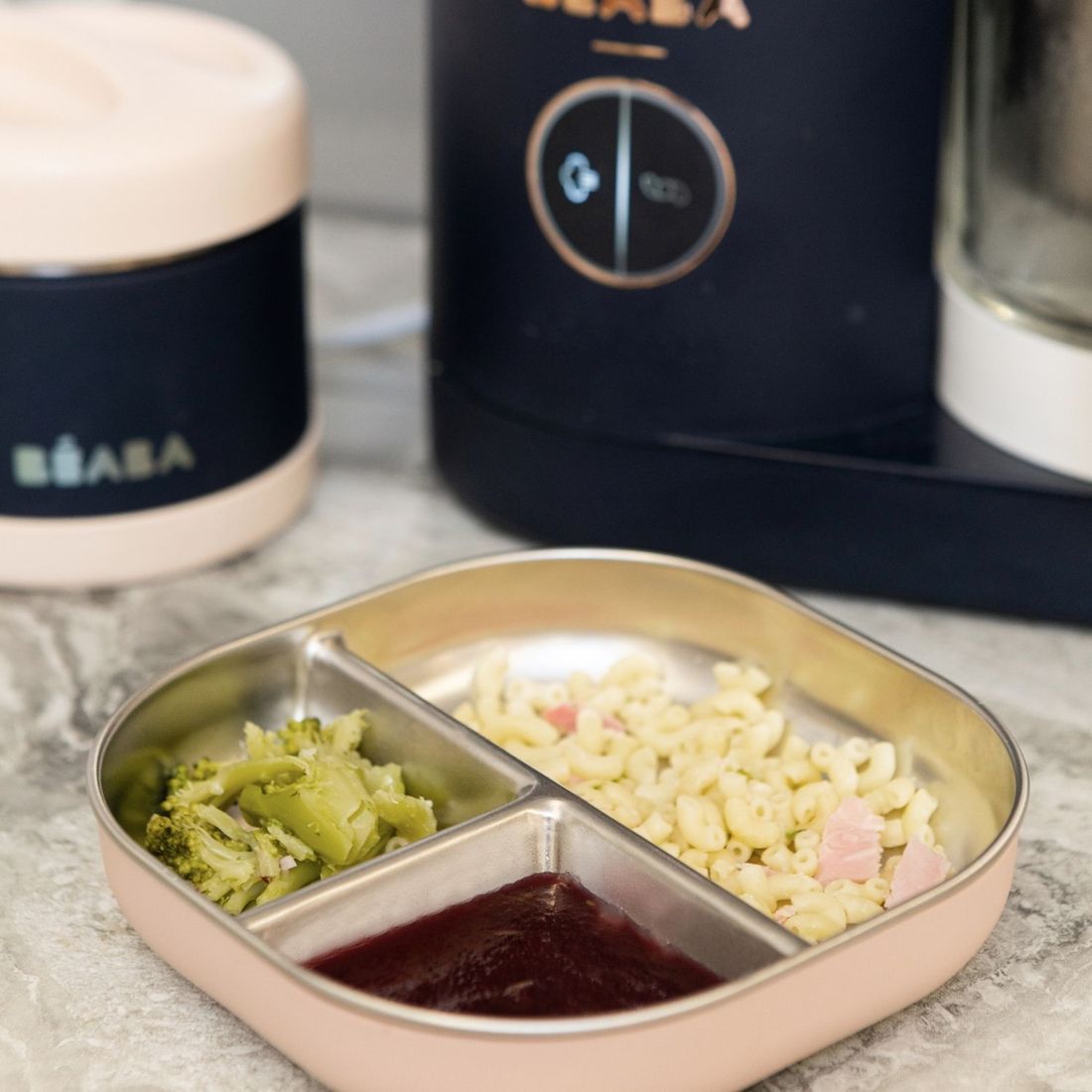 Assiette compartimentée inox Barbe à papa (Béaba) - Image 1