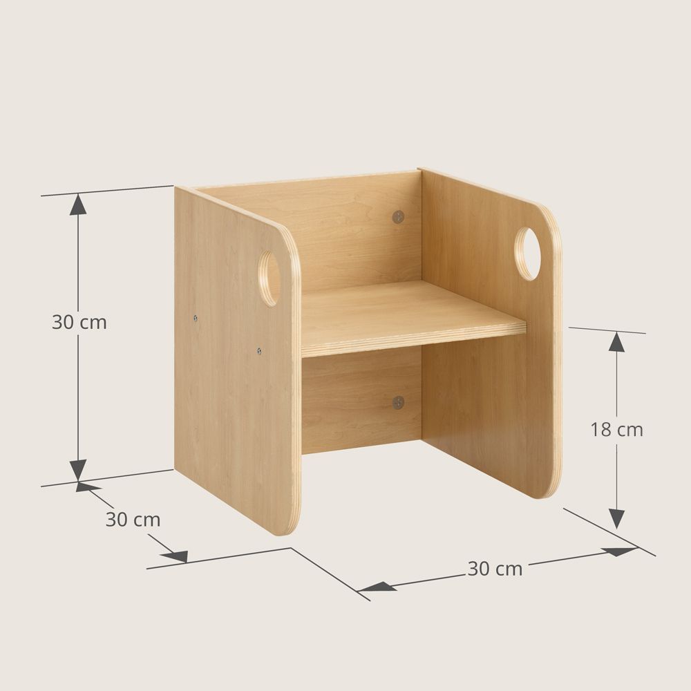Petite Amélie | Set de table et chaises Montessori Ellipse | En bois | Naturel | Pour enfants | Design ergonomique avec coins arrondis (Petite Amélie) - Image 6