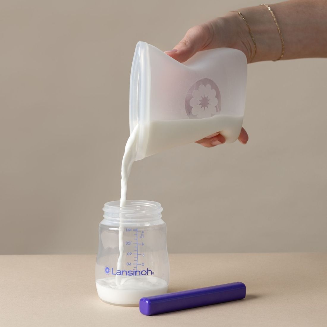 Lot de 5 sachets de conservation de lait maternel en silicone (Lansinoh) - Image 3