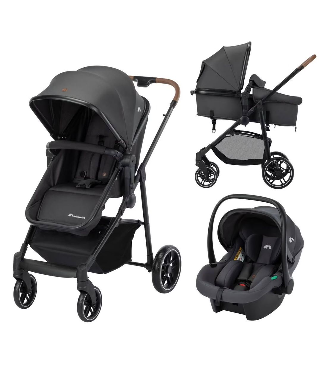 Poussette 3 En 1 I-size Avec Assise Convertible En Nacelle Et Cosi, Haze Trio Lux Mineral Graphite (Bébé Confort) - Couverture