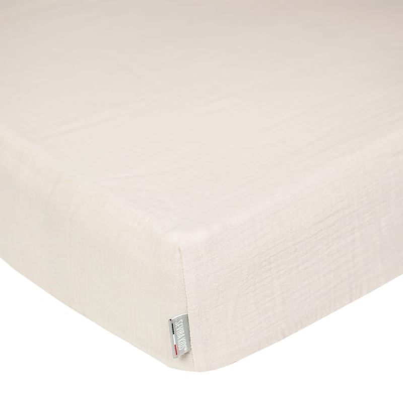 Drap housse gaze de coton uni - 60x120 (Sevira Kids) - Image 4