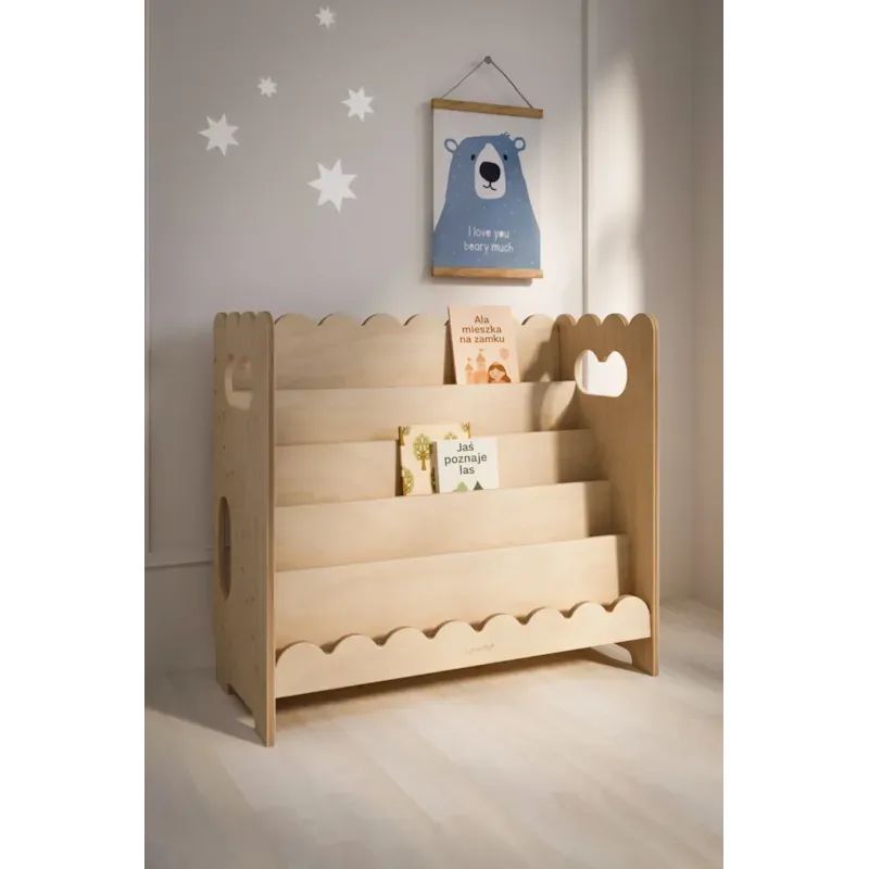 Bibliothèque montessori l84cm pour enfant en bois (Babykare) - Image 1