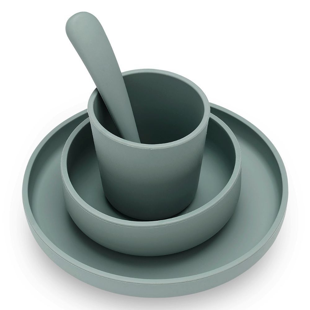 Coffret repas en silicone Ash green vert (4 pièces) (Jollein) - Couverture