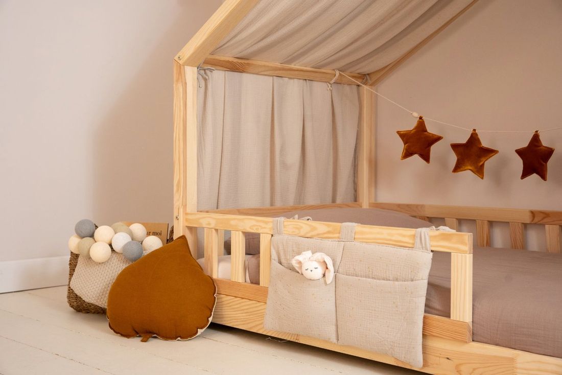 - Pochette de Rangement - Beige à Pois Dorés - Beige (Mon Lit Cabane) - Image 1