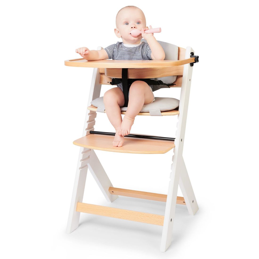 Chaise haute avec coussin ENOCK bois gris (Kinderkraft) - Image 7