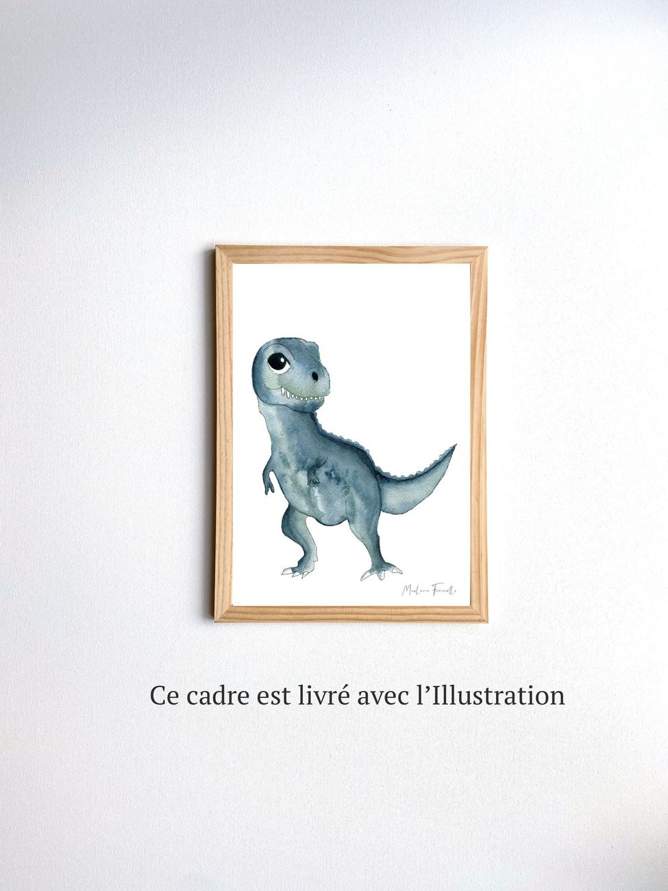 Affiche T-Rex aquarelle pour chambre bébé Rex décoration dinosaure enfant (Les Aquarelles de Marlène) - Image 7