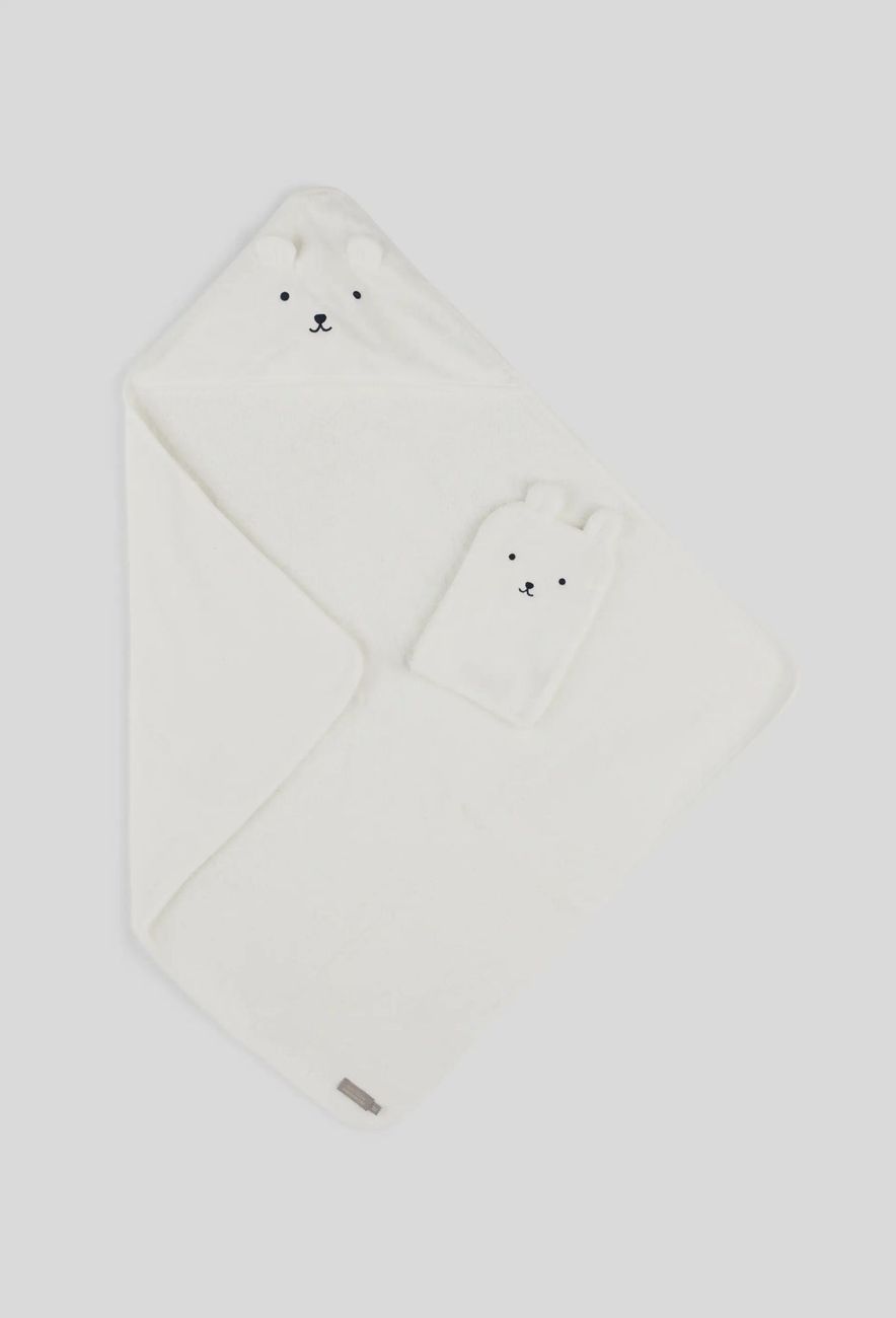 Coffret cape de bain et gant de toilette brodés en coton BIO GOTS (Bout'Chou) - Couverture