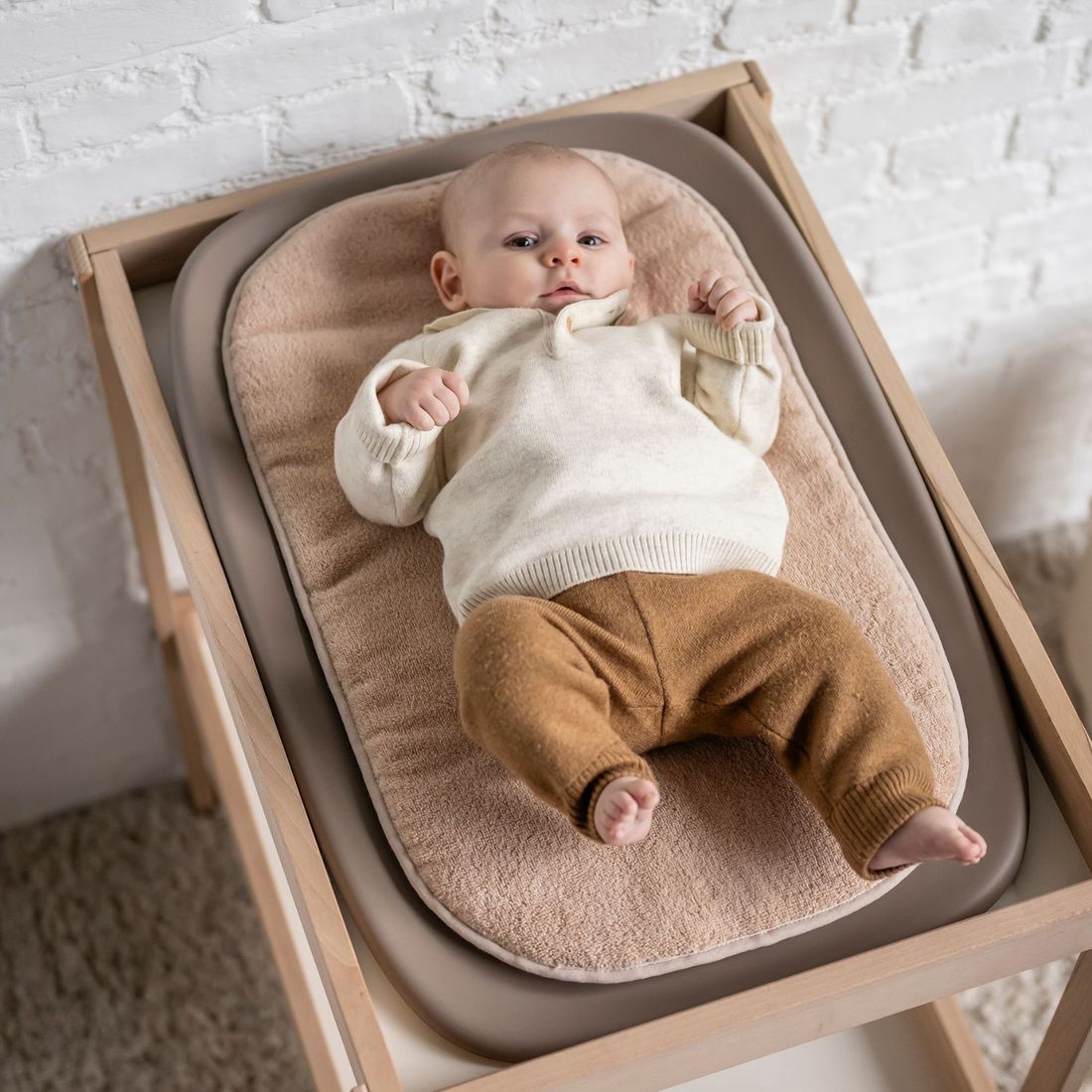 Coussin en éponge pour matelas à langer Beige (Nattou) - Image 4