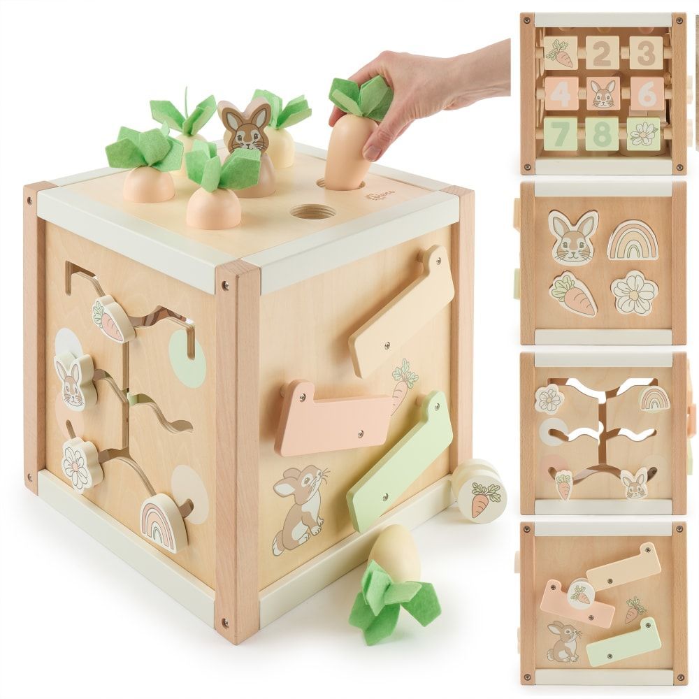 Cube d'activité lapin XXL en bois FSC® (Bieco) - Image 1