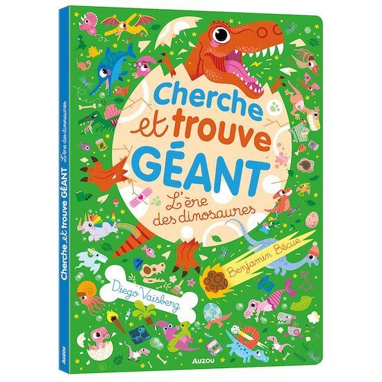 Cherche et trouve géant - L'ère des dinosaures (Auzou) - Couverture