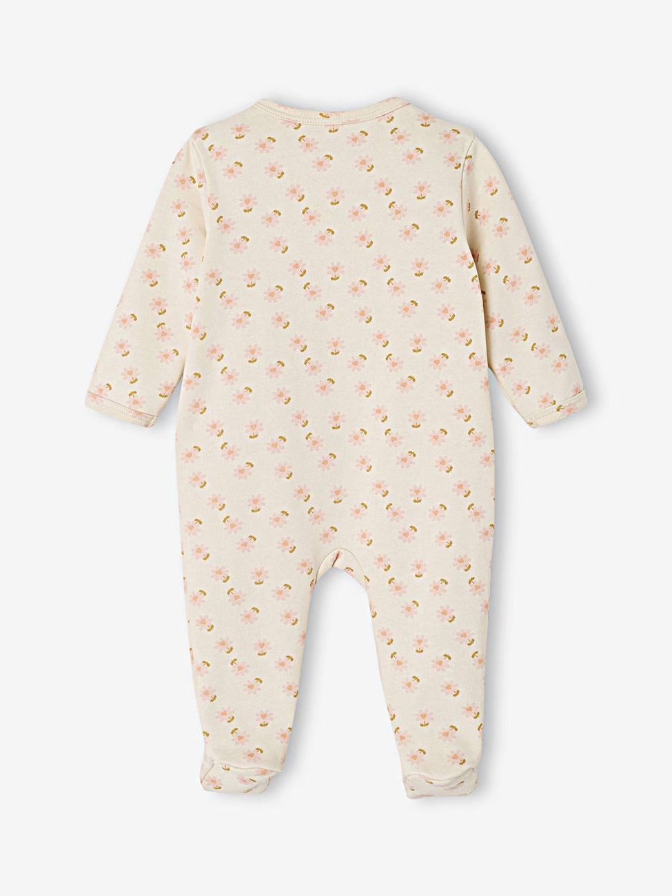 Pyjama bébé fille naissance en molleton écru (Vertbaudet) - Image 1