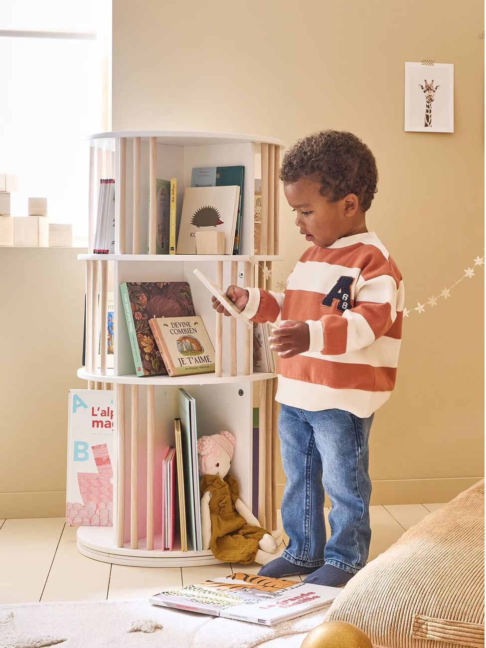 Bibliothèque tournante 3 Étages blanc (Vertbaudet) - Image 1