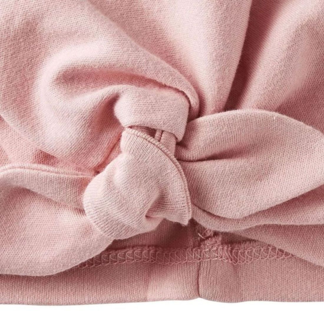 Bonnet de naissance noué rose thé (Bb&Co) - Image 1