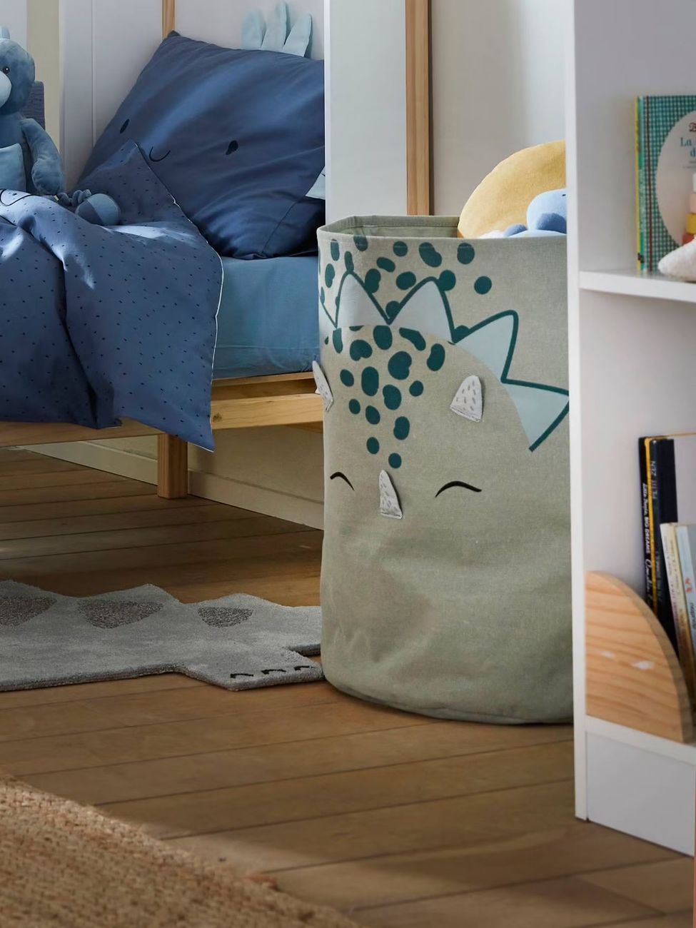Panier de rangement XL Dinosaure kaki (Vertbaudet) - Image 1