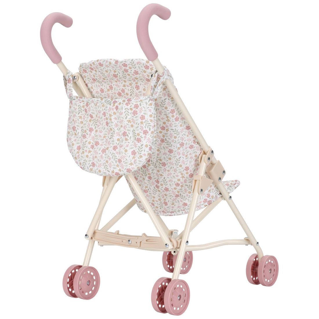 Poussette pour poupée en métal rose (Little Dutch) - Image 6