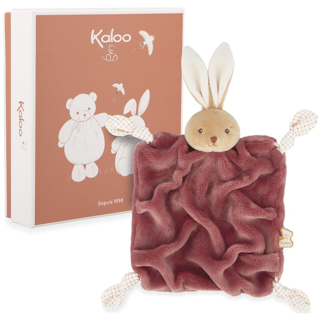 Doudou plat Lapin bordeaux (Kaloo) - Image 6