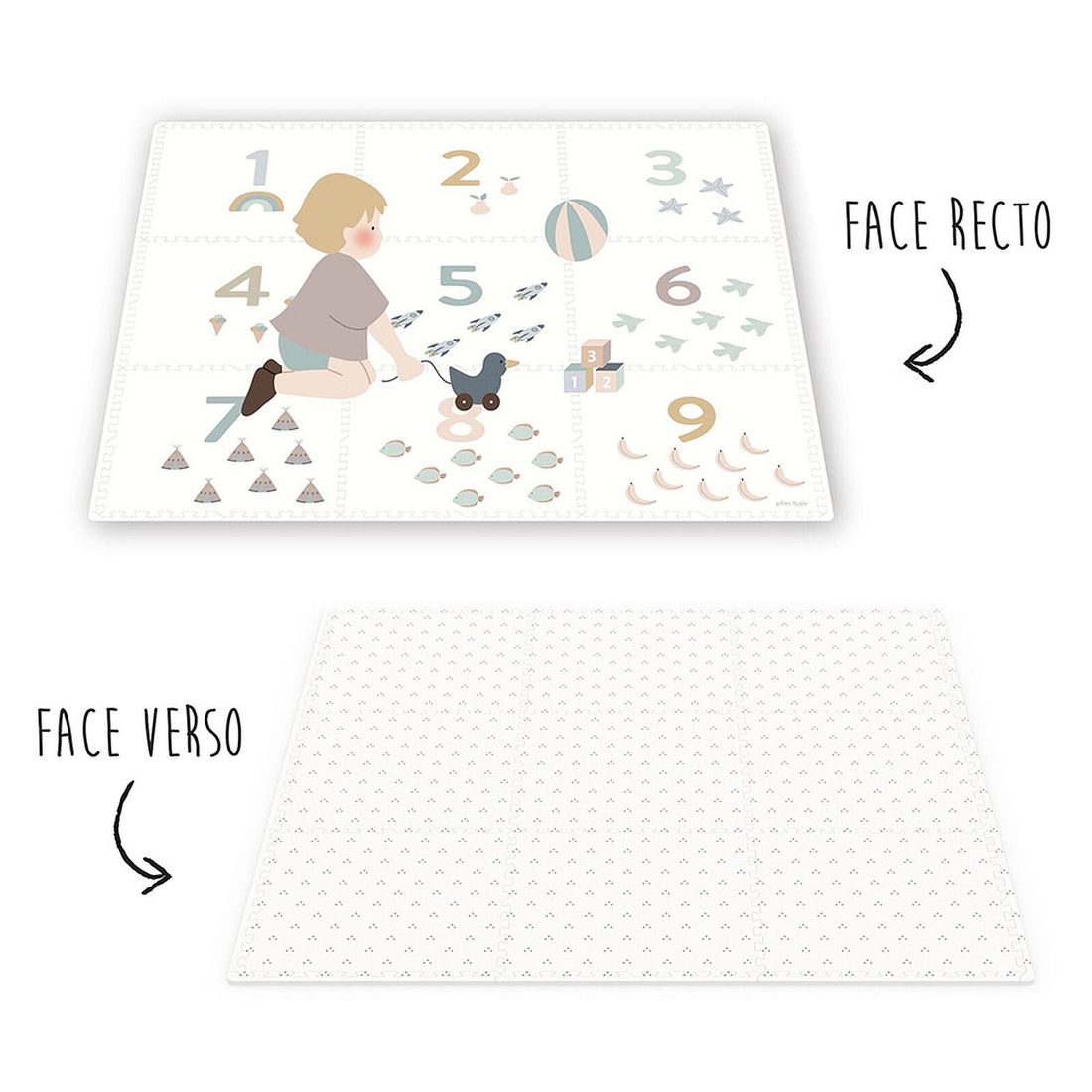 Tapis de Jeux Réversible TILOO - Numbers & Dots (Play & Go) - Image 1