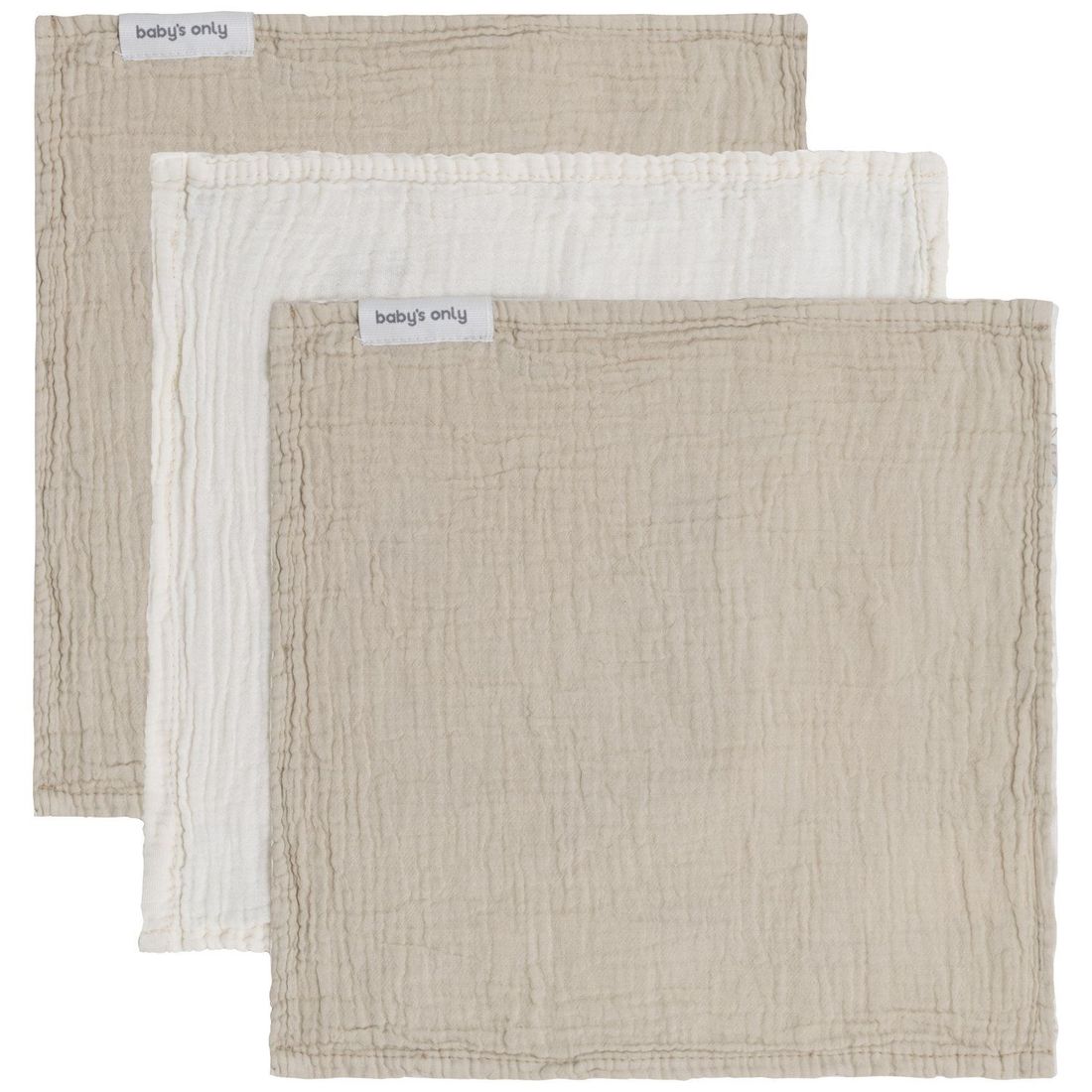 Lot de 3 mini lange Tender Beige-Linen (30 x 30 cm) (Baby's Only) - Couverture
