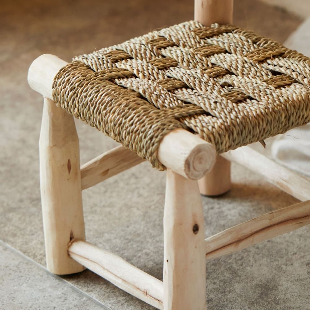 Chaise enfant bois japandi naturel 20 x 20 (Home Maison) - Image 2