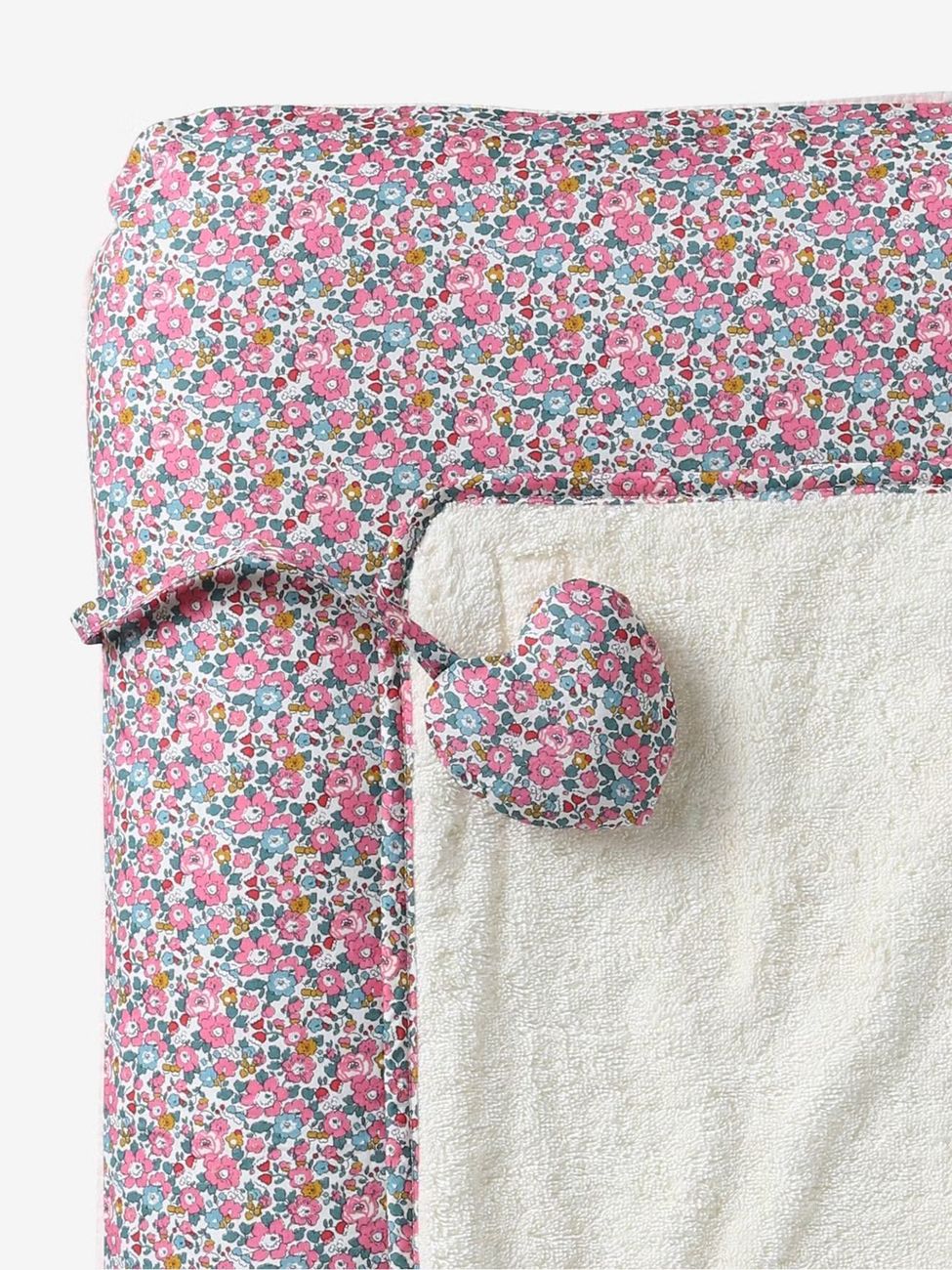 Housse matelas à langer en tissu Liberty rose pâle (Envie De Fraise) - Image 2