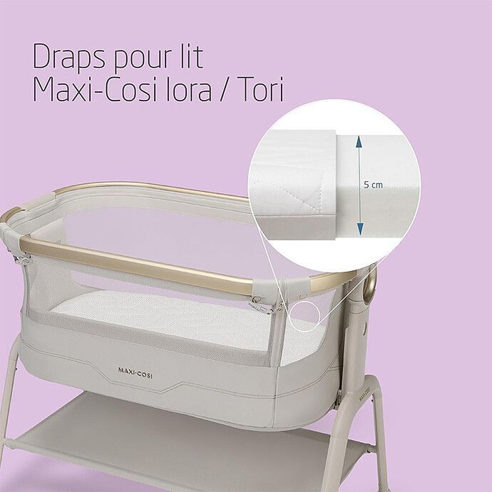 Lot de 2 Draps de Lit Cododo Iora / Iora Air / Tori - 50 x 80,5 cm (Maxi-Cosi) - Image 1