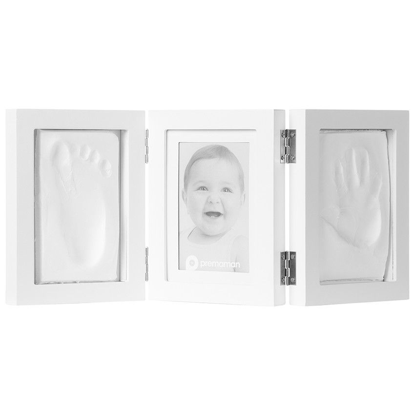 Cadre photo avec 2 empreintes - Prémaman - Blanc (Prémaman) - Couverture