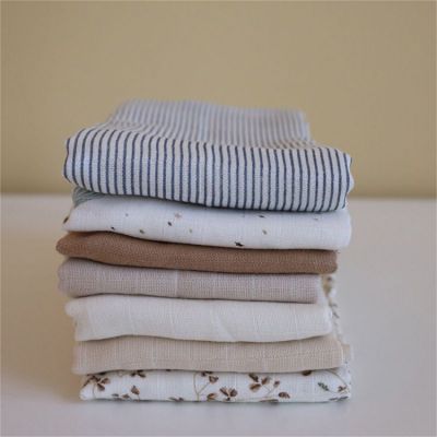 Lot de 3 langes bébé en coton bio Classic Stripes Blue (70 x 70 cm) (Cam Cam Copenhagen) - Image 2