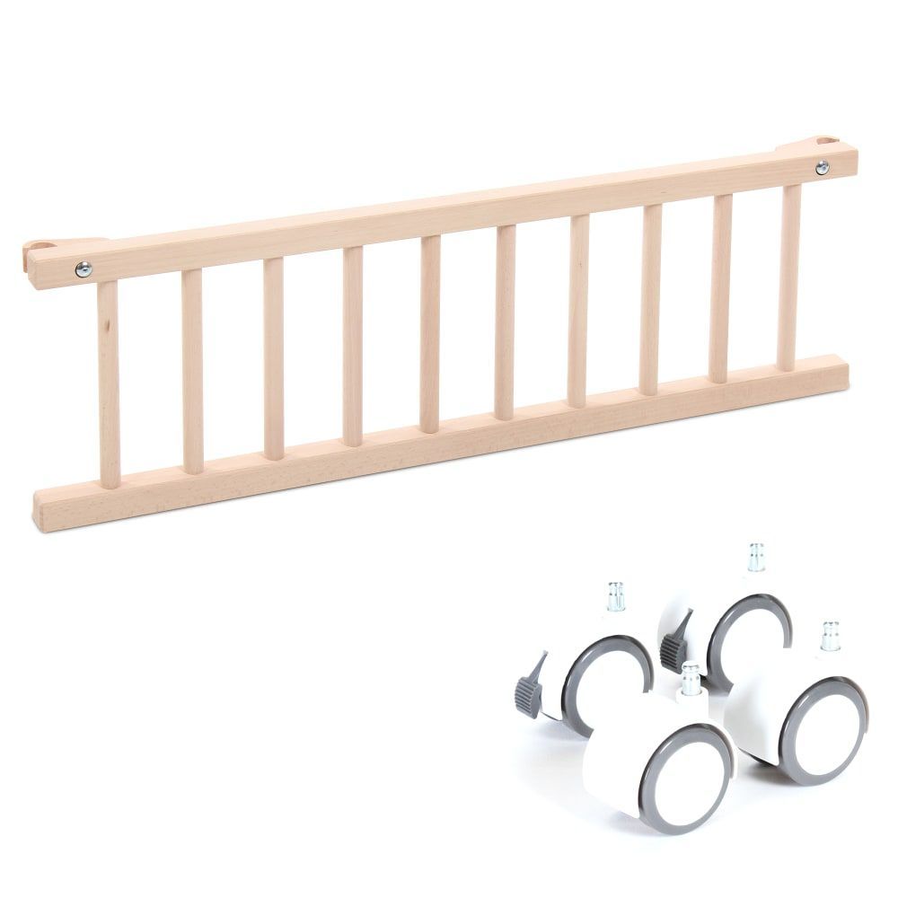 Kit de transformation berceau babybay original bois - barrière + roues (BABYBAY) - Couverture