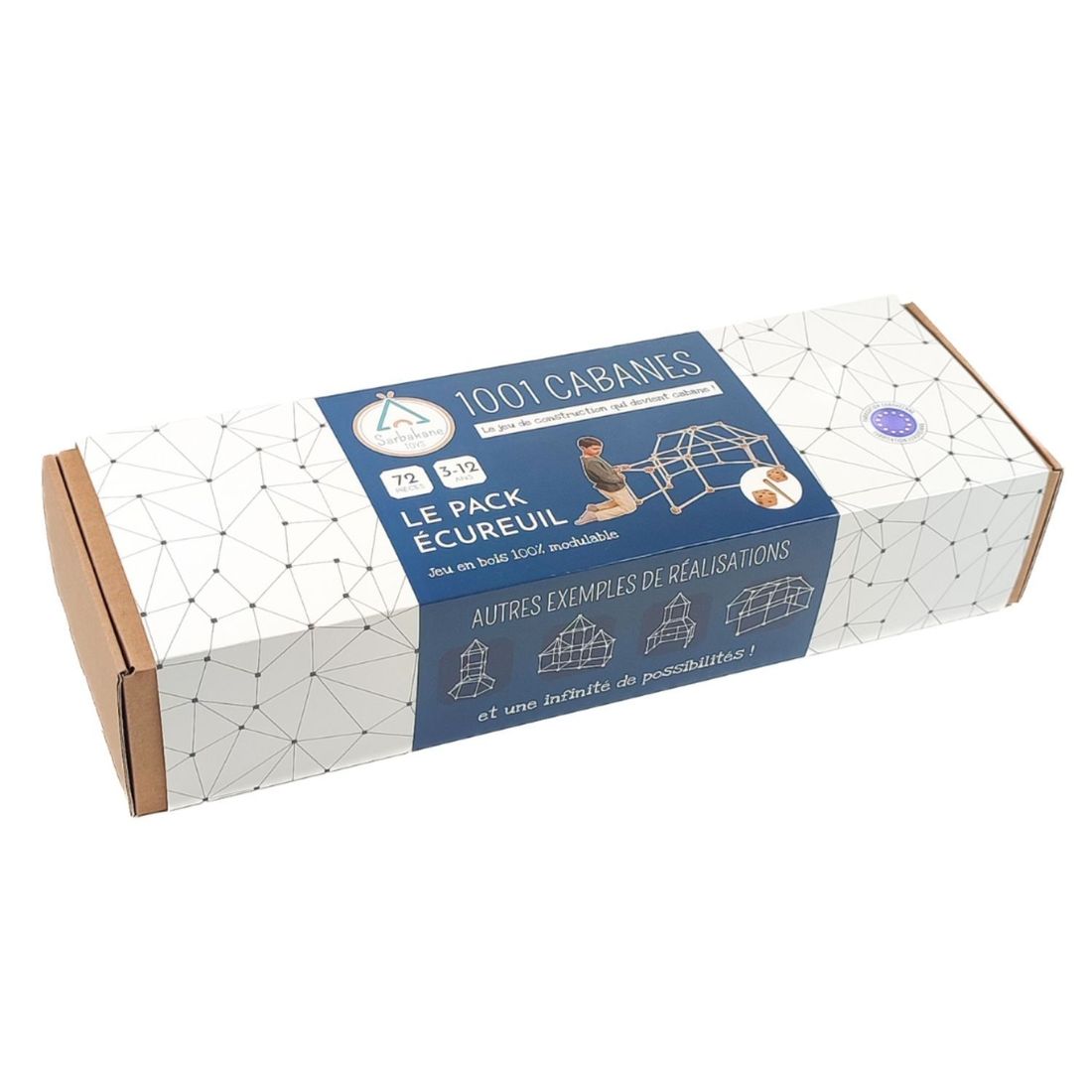 Kit de construction cabane d'intérieur 1001 Cabanes - Pack Ecureuil 72 pièces (Sarbakane) - Image 8
