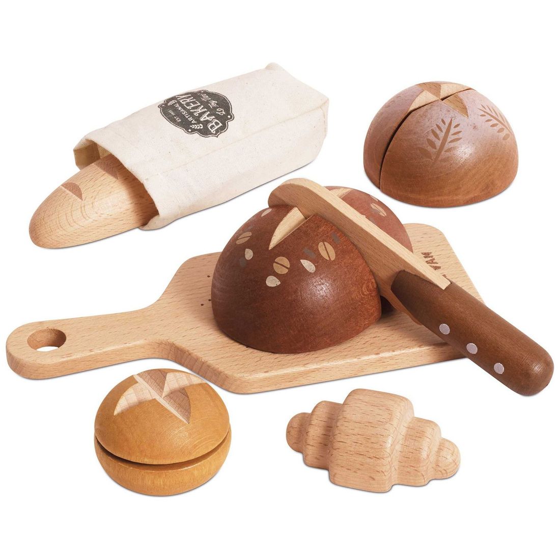 Ensemble de baguette et pains artisanaux en bois FSC (Le Toy Van) - Image 1