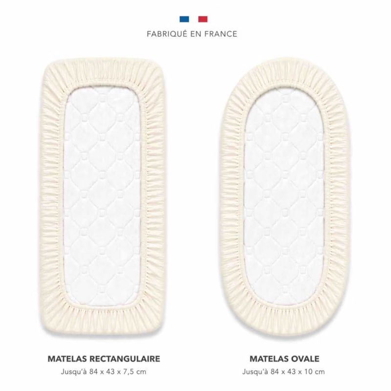 Drap housse berceau gaze de coton écru (Sevira Kids) - Image 3