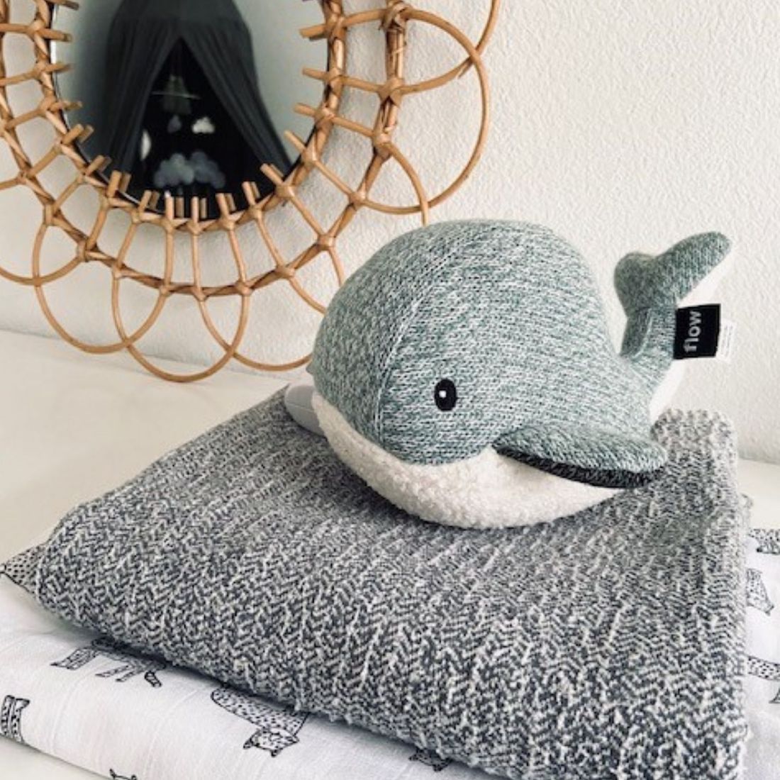 Peluche bruit blanc rechargeable baleine Moby vert (FLOW) - Image 5
