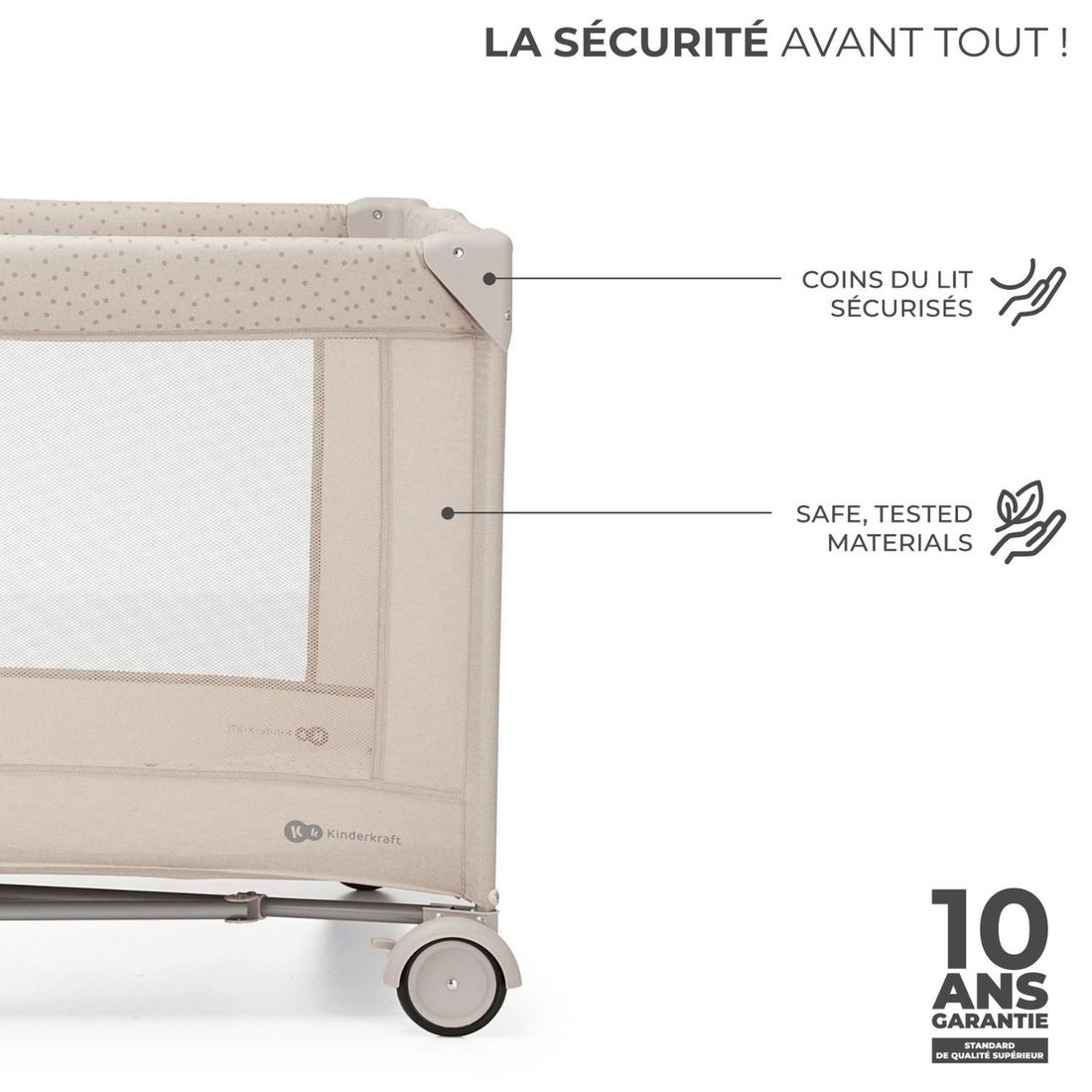 Lit parapluie 3 en 1 Joy 2 avec accessoires Beige (Kinderkraft) - Image 6