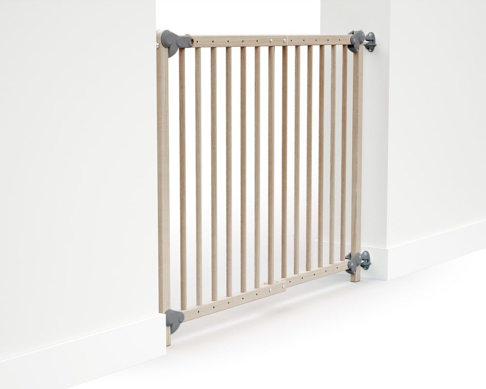Barrière de sécurité bébé extensible en bois hêtre brut 110 cm lokee (Webaby) - Image 3