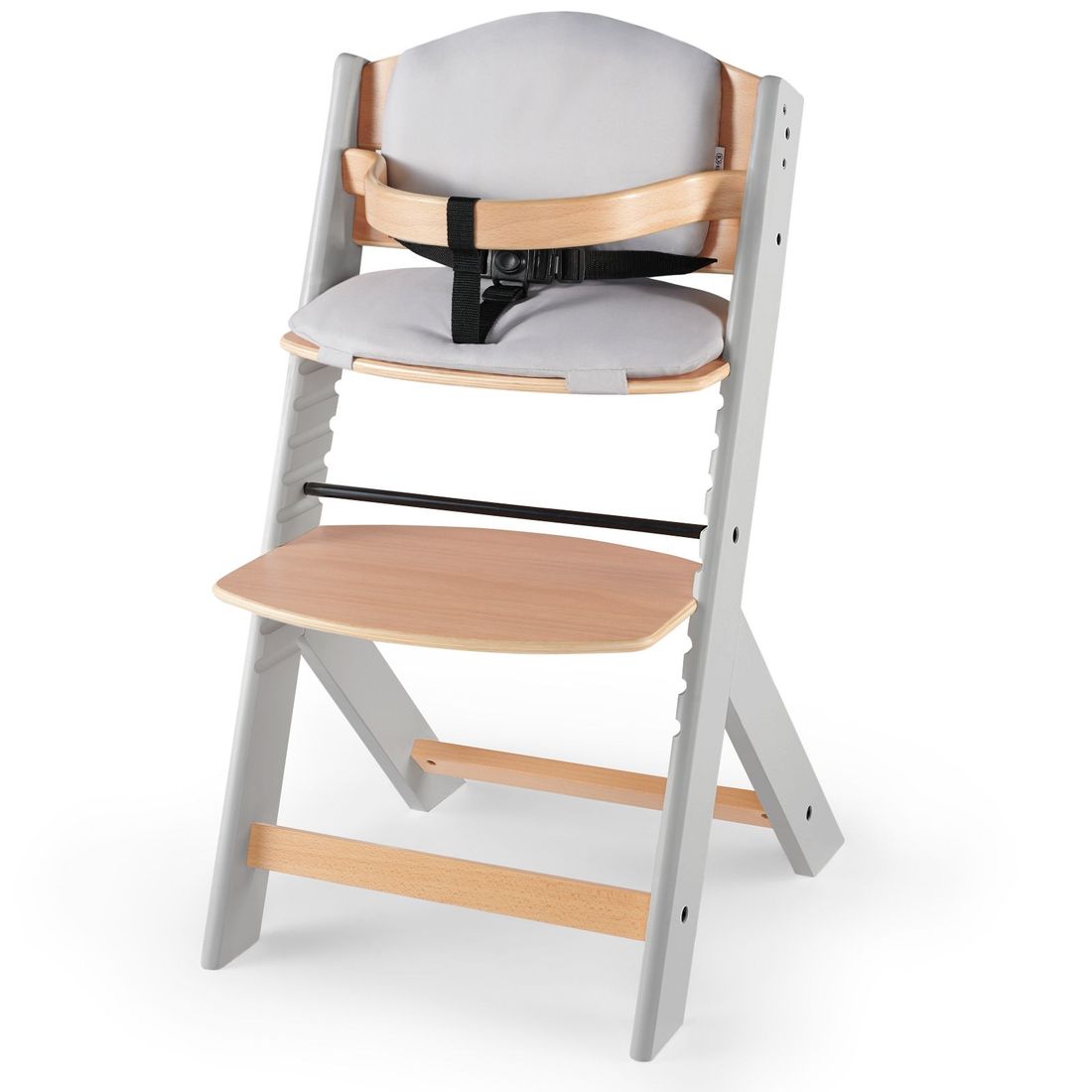 Chaise haute avec coussin ENOCK bois gris (Kinderkraft) - Image 1