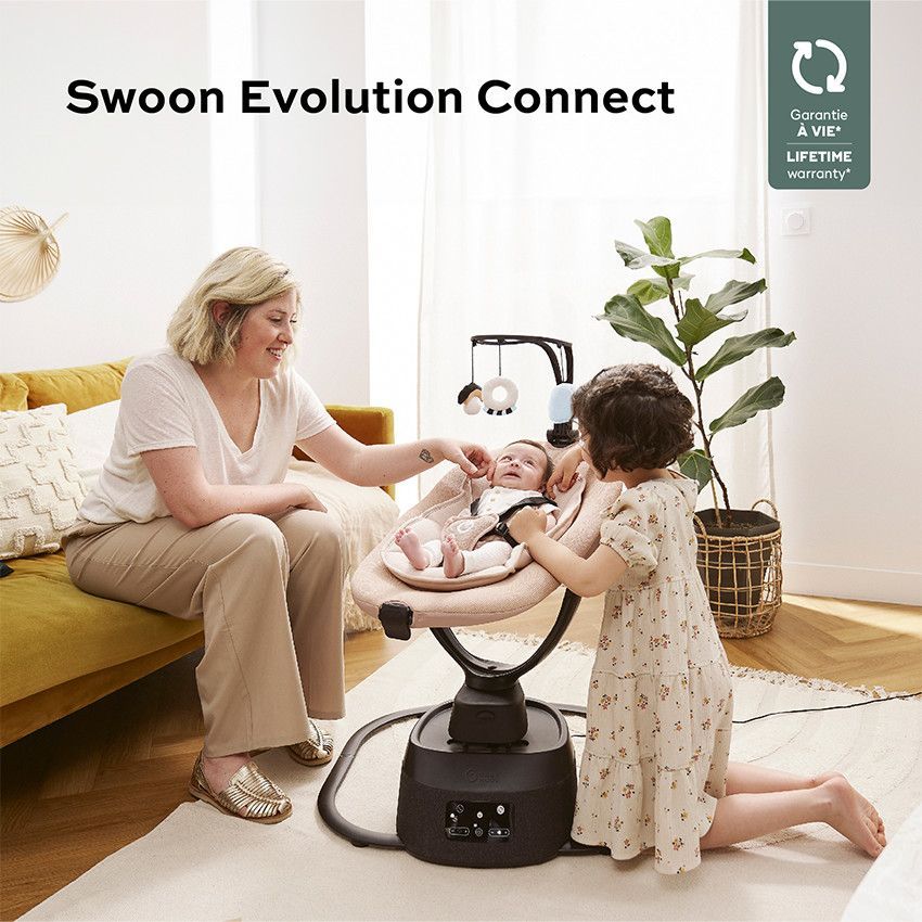 Balancelle Swoon Evolution CONNECT 8 mouvements Mocca - Beige (Babymoov) - Image 1
