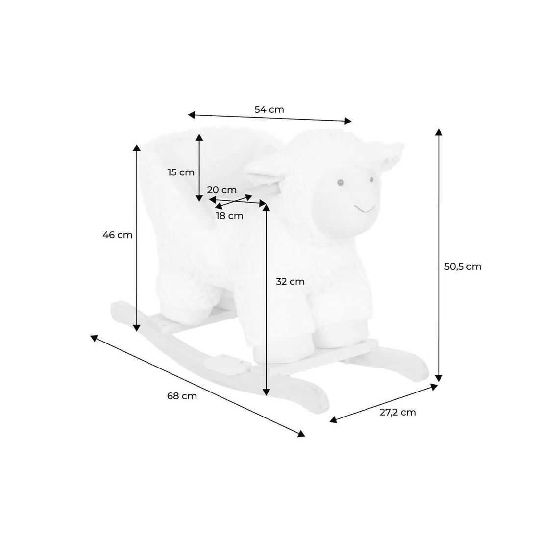 Fauteuil Mouton À Bascule Pour Enfant Blanc (sweeek) - Image 2