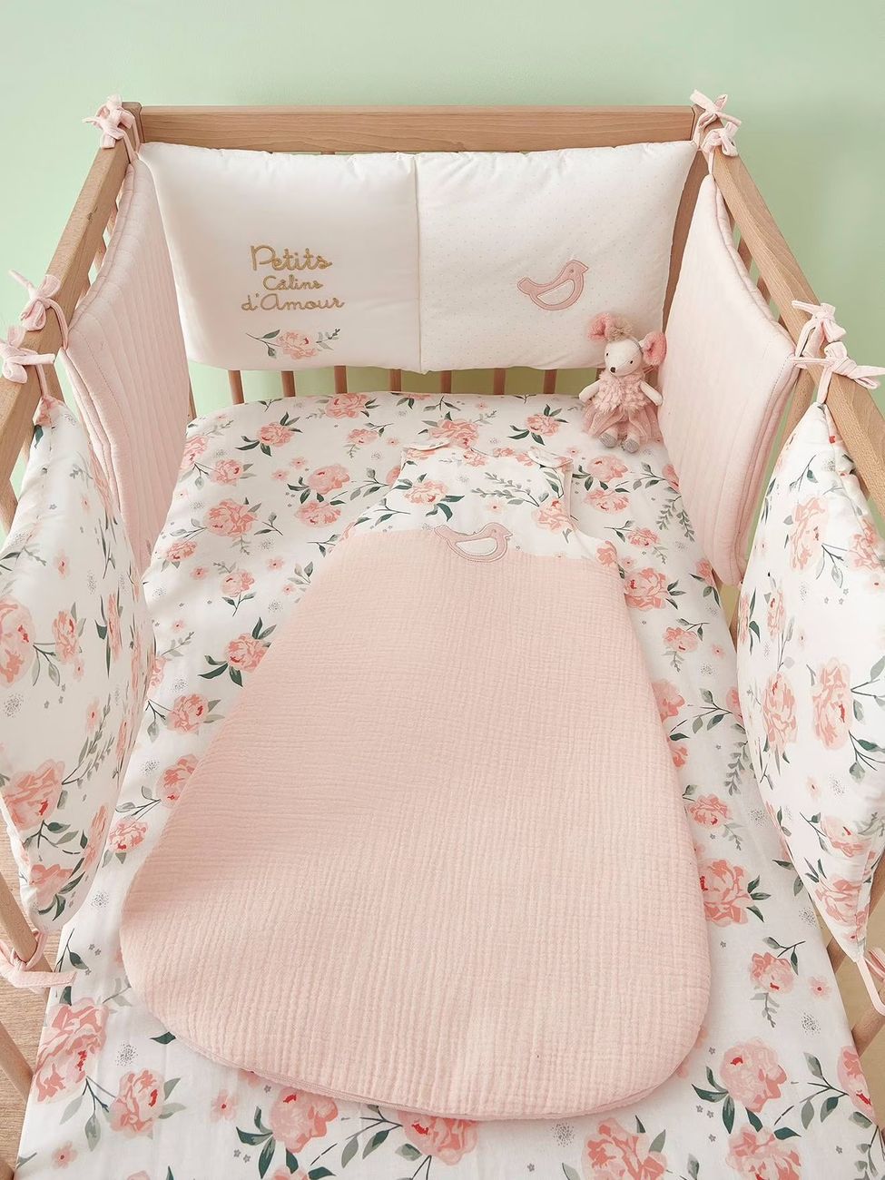 Gigoteuse bi-matière EAU DE ROSE rose (Vertbaudet) - Couverture