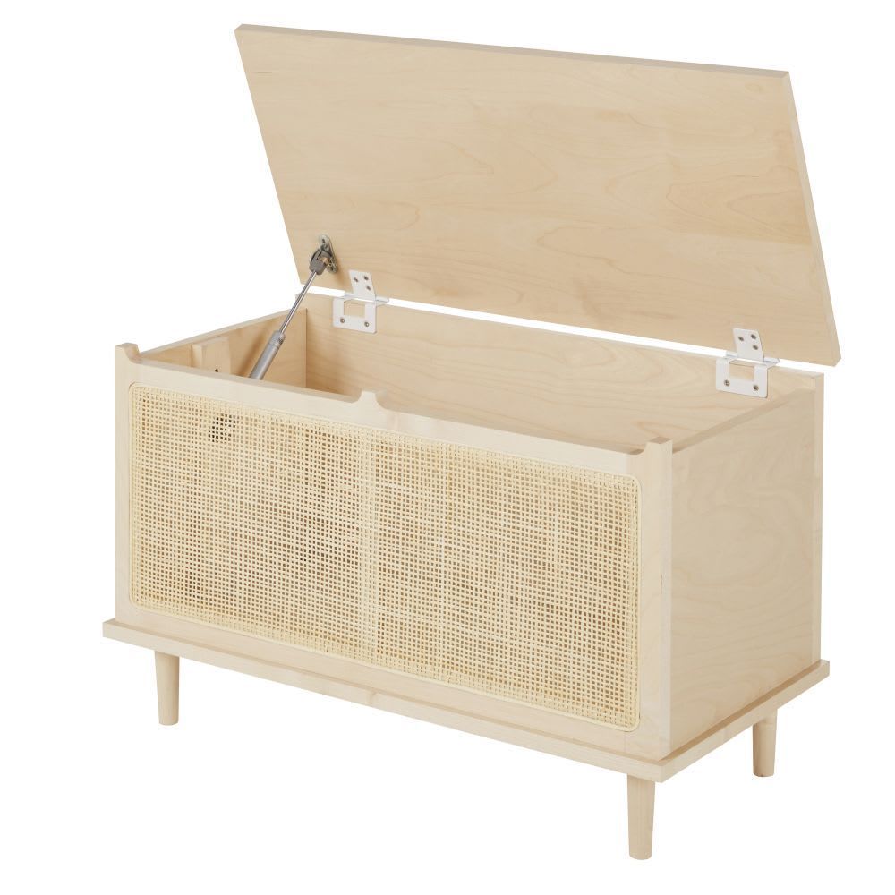 Coffre beige finition cannage en rotin (Maisons du Monde) - Image 1