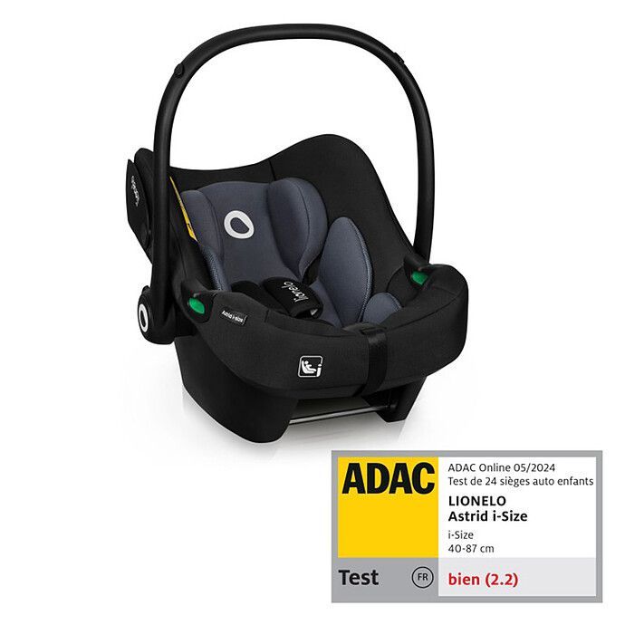 Siège Auto Astrid i-Size Groupe 0+ - Black Grey (Lionelo) - Image 5