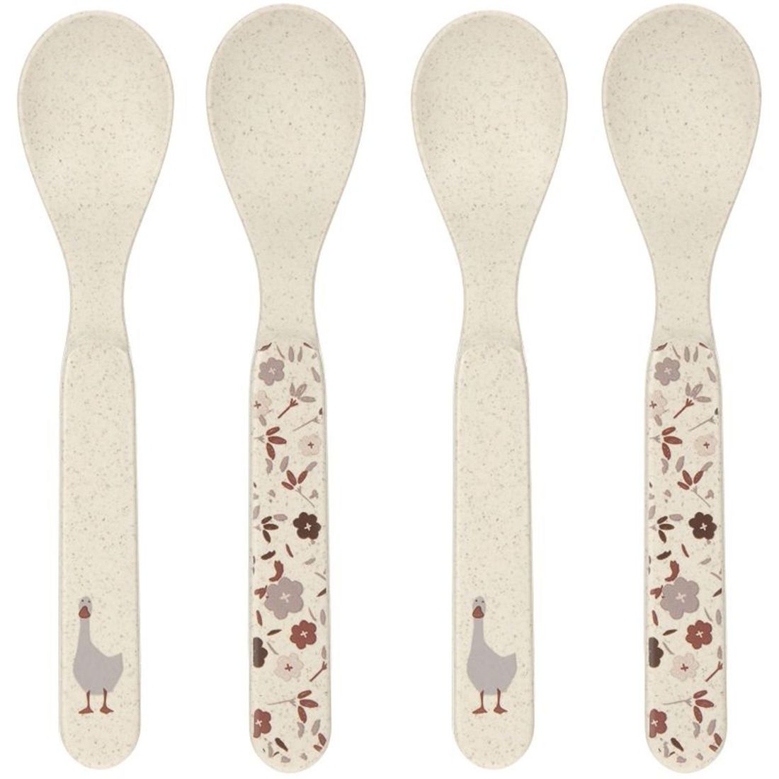 Lot de 4 cuillères Tiny Farmer mouton et oie naturel (Lassig) - Image 1