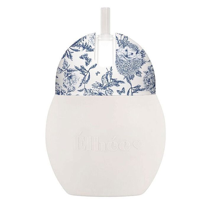 Tasse avec Paille Lestée Coconut Toile de Jouy Bleu - 240 ml (Elhée) - Image 2