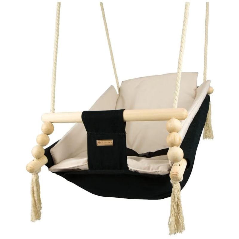 Bascule pour bébé noir, crème (Velinda) - Image 2
