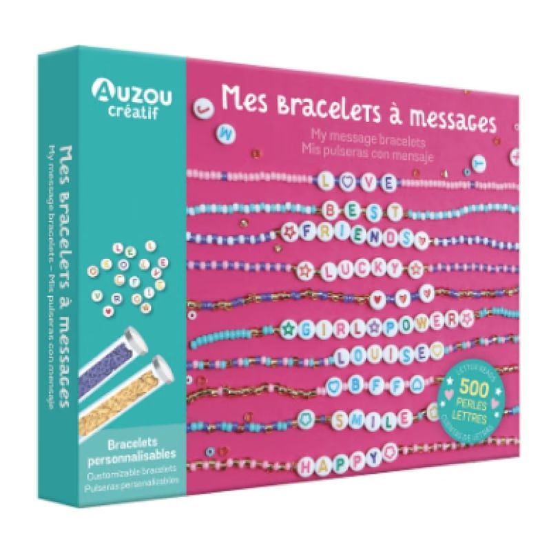 Mon coffret d artiste - mes bracelets a messages (Éditions Auzou) - Couverture