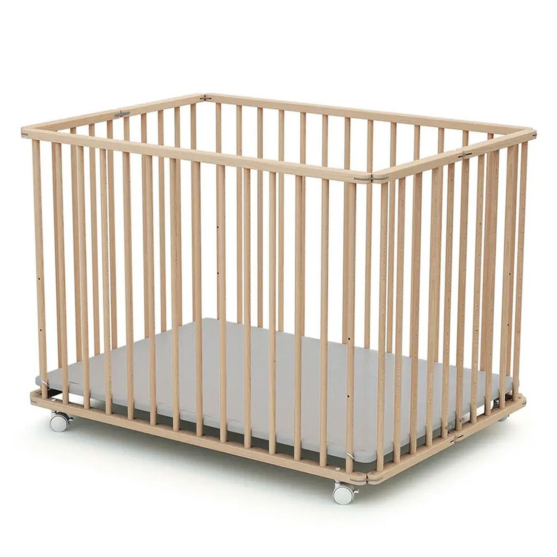 Parc Rectangulaire Pliable - Hêtre Brut (Webaby) - Image 1