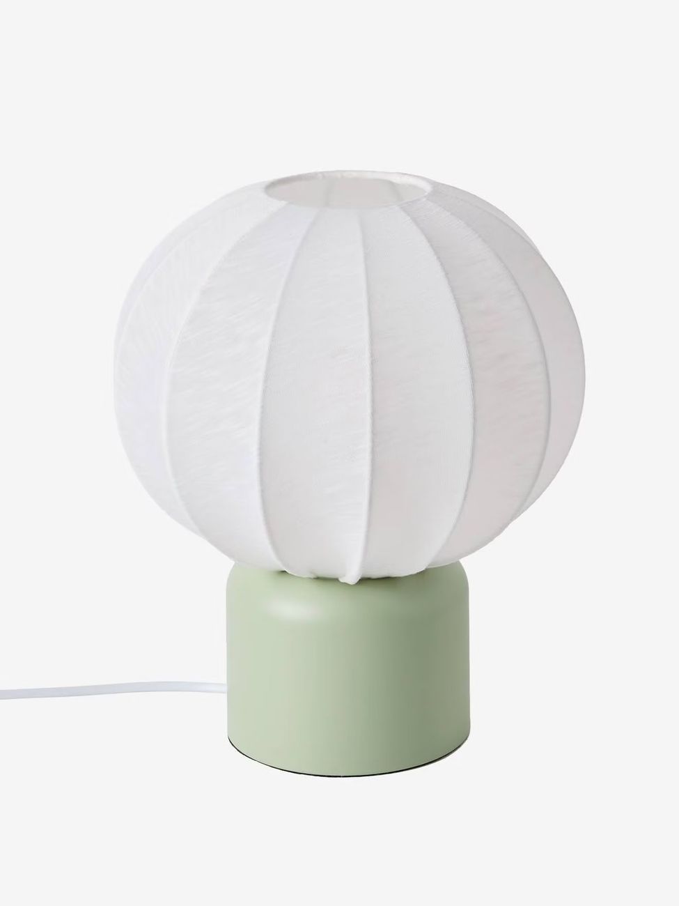 Lampe à poser forme boule pied métal vert sauge (Vertbaudet) - Image 1