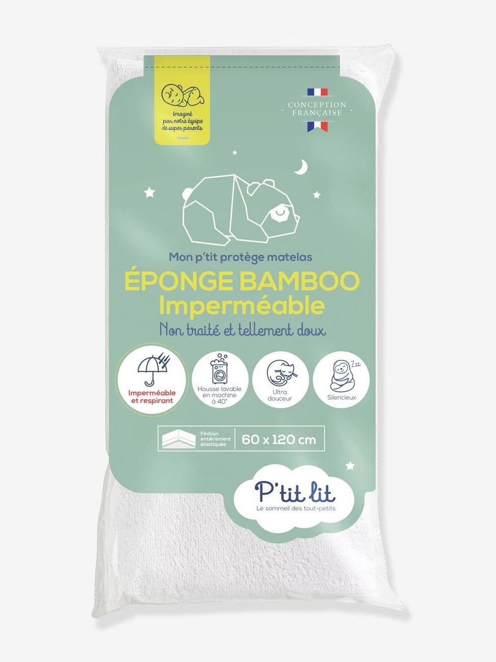 Alèse imperméable Bamboo non traitée P'TIT LIT blanc (P'Tit Lit) - Couverture