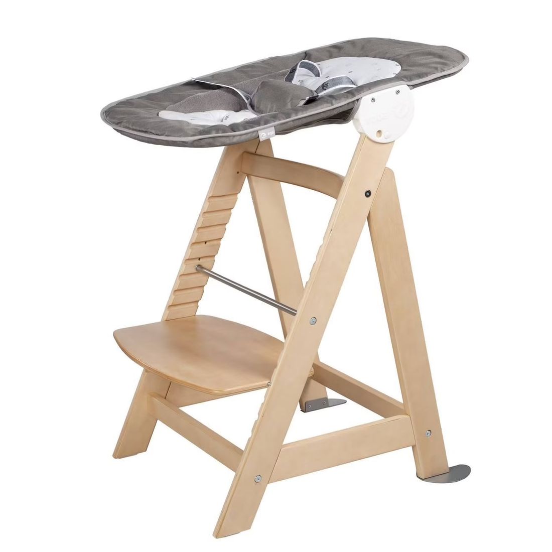Chaise Haute Évolutive Born Up Avec Transat Inclinable Sternenzauber Naturel - Petites Étoiles (Roba) - Image 1