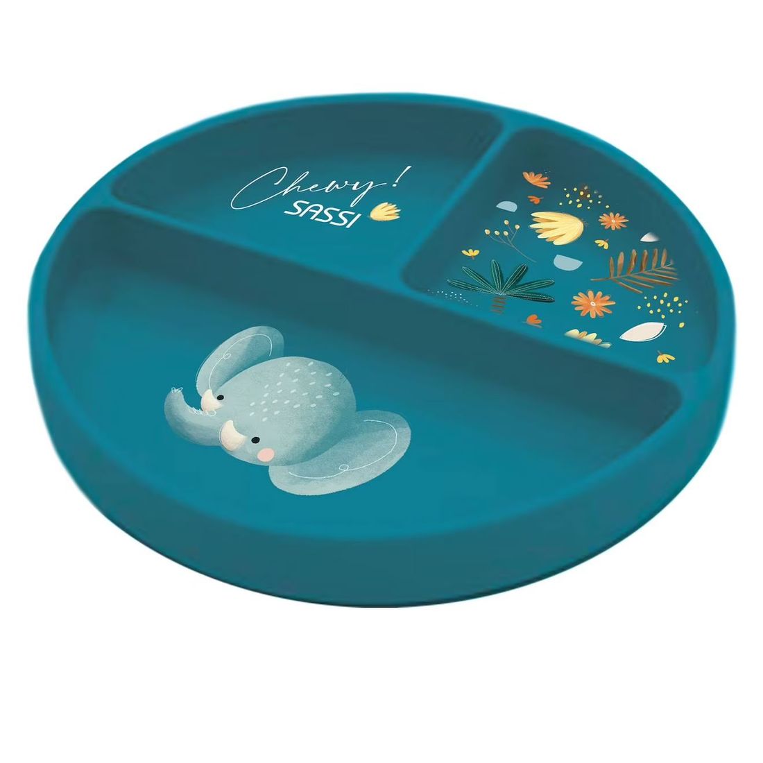 Assiette En Silicone Chewy L'éléphant Bleu (Sassi) - Couverture